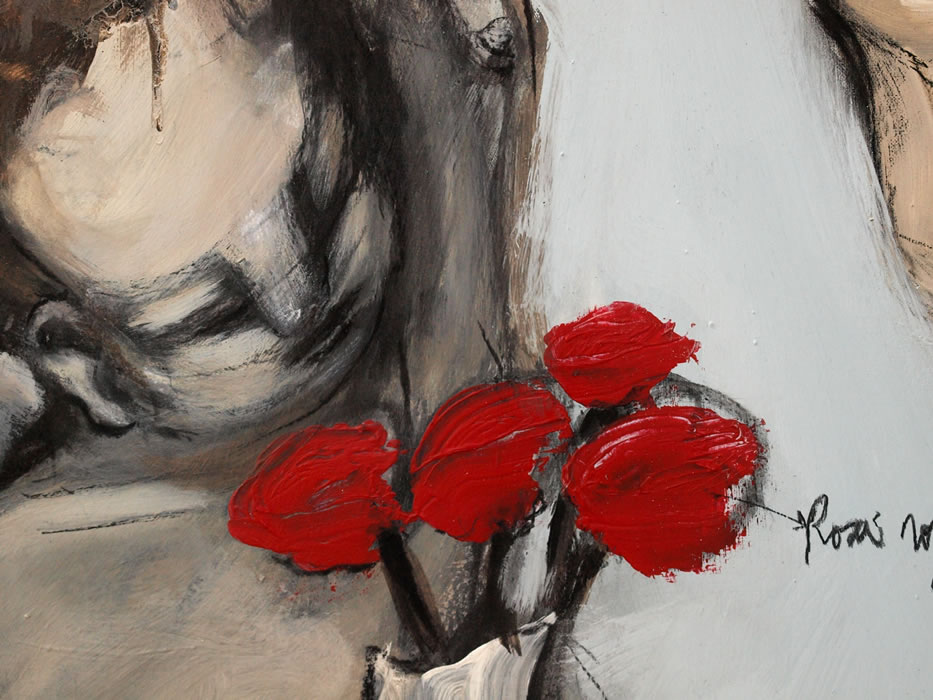 MILONGA DEL ANGEL 2014 - Rosas rojas 100 x 100 Acrilico e Catrame su tela. Part 1